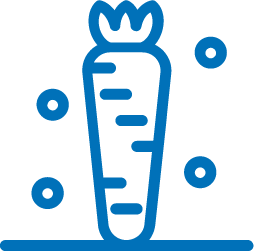 Pictogramme illustrant une carotte qui symbolise les ingrédients frais du restaurant La Table de 3 à Bordeaux